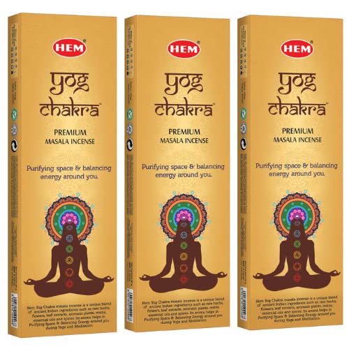 Hem YOG Chakra Incense Sticks – Pack of 3 (50g Each) | Premium Masala Agarbatti for Meditation, Pooja, and Home Fragrance | Long-Lasting Aroma | Natural Incense for Stress Relief & Spiritual Vibes - Image 1