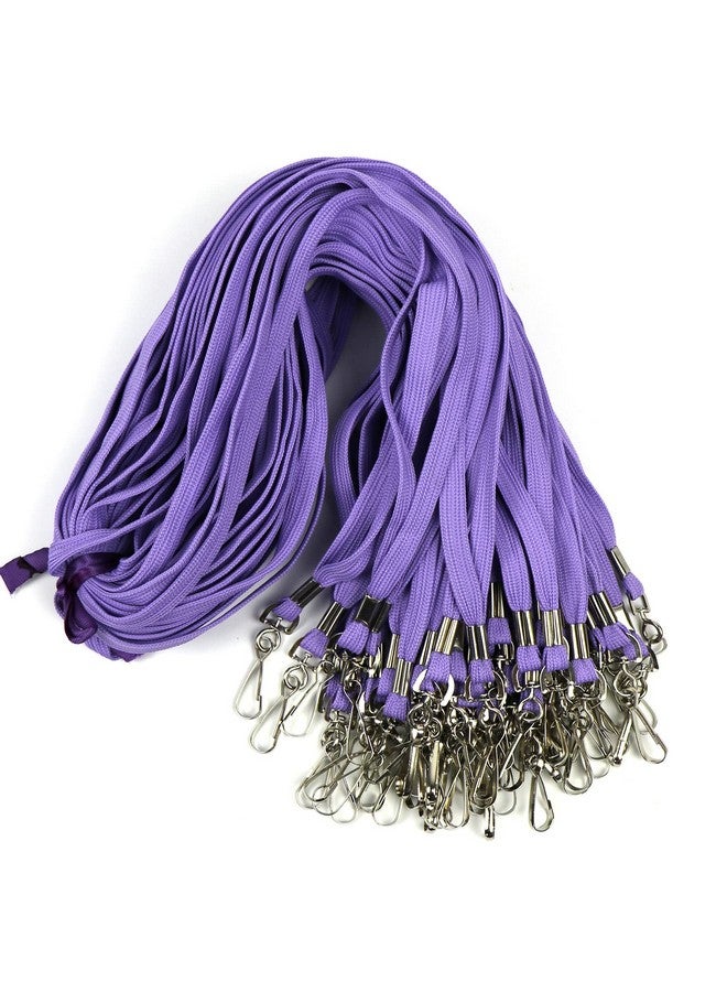 Beebel Lanyards 100 Pack Purple Lanyards With Swivel Hook Clips For Id Name Badge Holder (Purple, 100 Pack) - Image 1