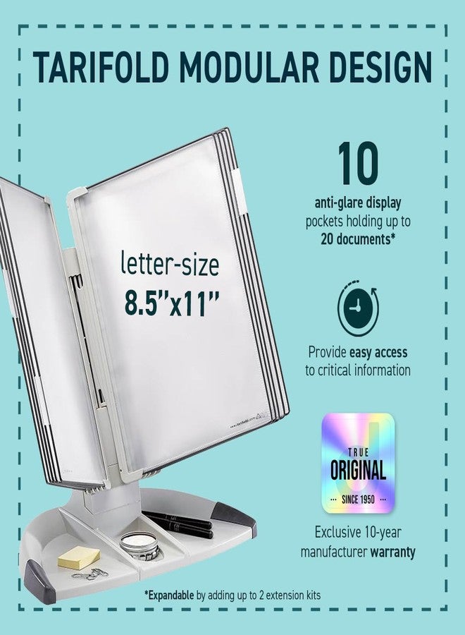 Tarifold DJOIS Desktop Reference and Display System, Steel Wire Frame, Letter-Size, 10 Double-Sided Pockets, 20-Sheet Capacity, Expandable, Made in France, Grey (TD271) - Image 2