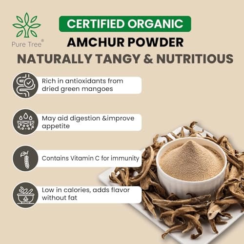 Pure Tree Certified Organic Amchur Powder | 200 g | Glass Jar | Dry Mango Powder | Amchoor Powder For Chutney, Pickle, and Fruit Salad - Image 3