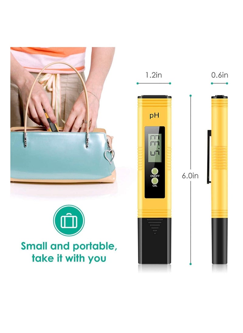 Portable PH Meters Pen, Digital PH Meter Digital PH Test Pen with 0-14 PH Measurement Range, for Household Drinking, Hydroponics, Pool and Aquarium