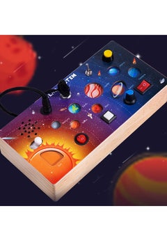 M MIAOYAN Eight Planet Solar System Voice LED Light Circuit Switch Busy Board Children Early Education Educational Sensory Toy, Montessori Toy with Toggle Switch, Travel Toy for Toddler Educational Activities f  - Image 2