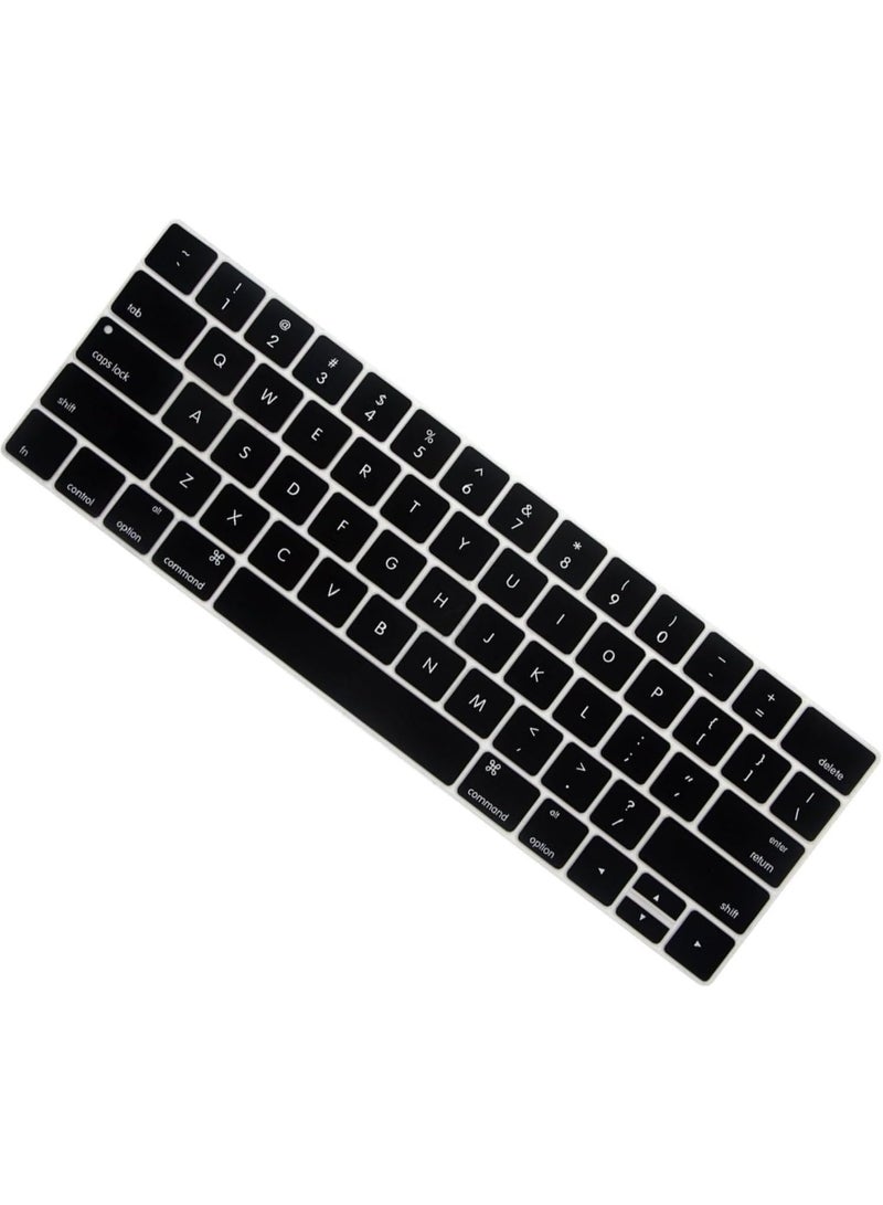 Mufaens US Layout English language Silicone Keyboard Cover Compatible with MacBook Pro 13"/15" with Touch Bar - Models:-A1706/A1707/A1989/A1990/A2159 | Release 2016-2019" Black - Image 5