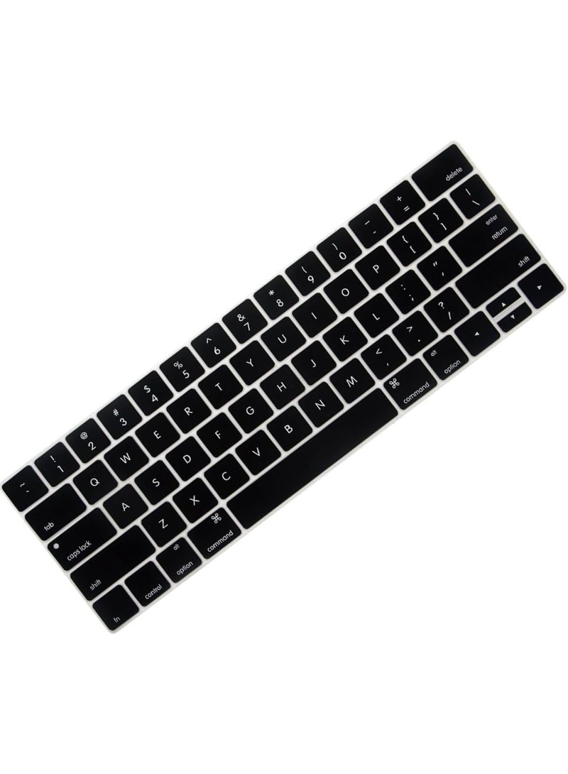 Mufaens US Layout English language Silicone Keyboard Cover Compatible with MacBook Pro 13"/15" with Touch Bar - Models:-A1706/A1707/A1989/A1990/A2159 | Release 2016-2019" Black - Image 4