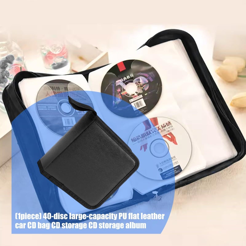 Heavy Duty PU Travel Case For 40 CDs With Anti Scratch Design Music Storage - Image 3
