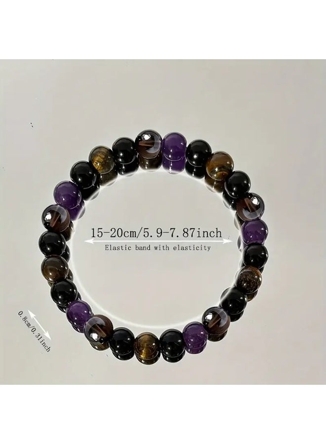 Goolsky 1pc/Protection Bracelet Boho Natural Tiger Eye Stone Beaded Bracelet for Men Women Jewelry Gift - Image 3