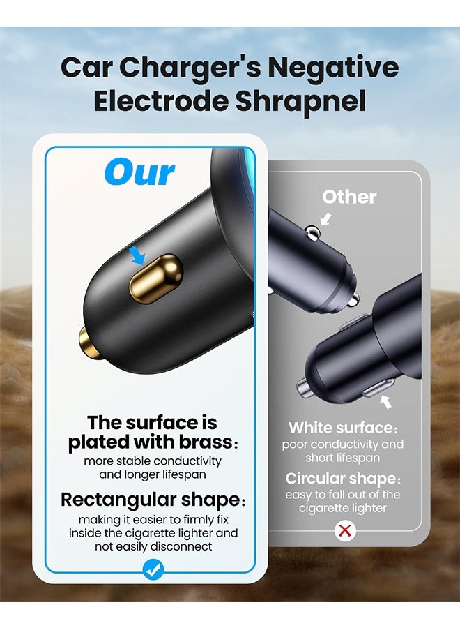 70W Car Charger for iPhone 17 Pro Max, USB C Car Charger Fast Charging with 5.2Ft Type C Coiled Cable, Super Fast USBC Phone Cigarette Lighter Adapter for iPhone 17/16/15, iPad, Samsung, Android - Image 5