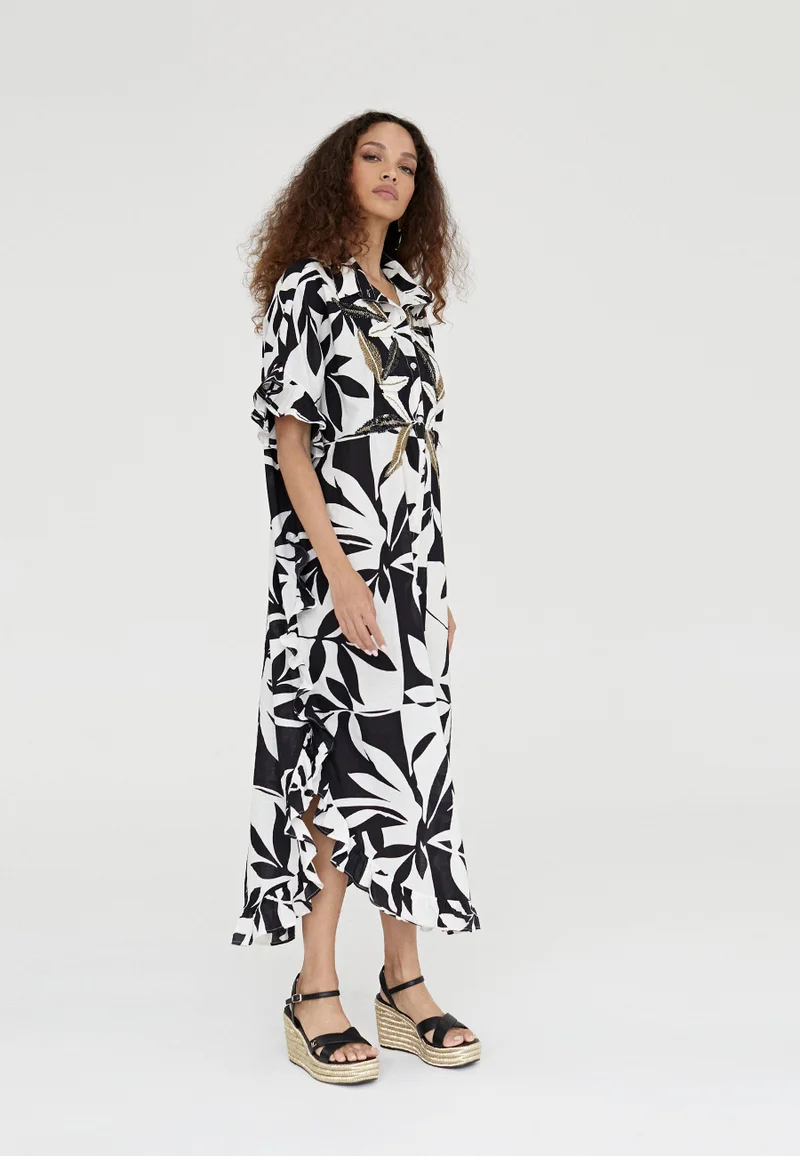 Lola Casademunt Ruffled printed caftan