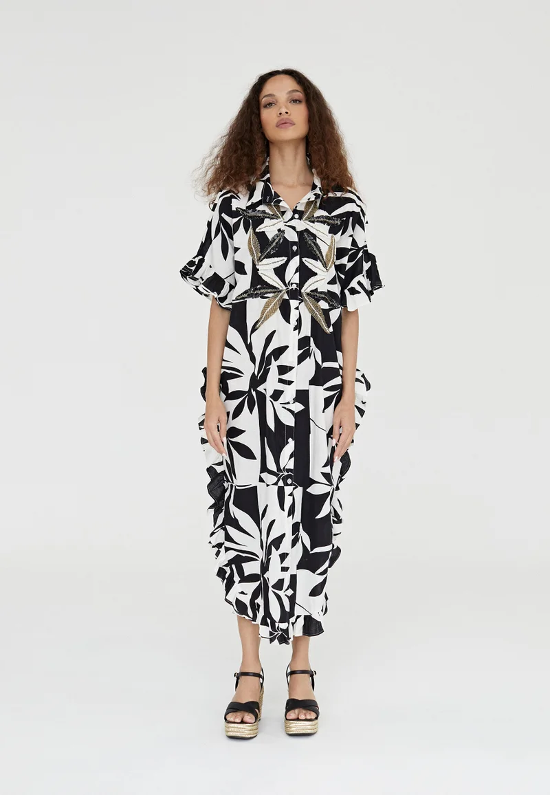 Lola Casademunt Ruffled printed caftan