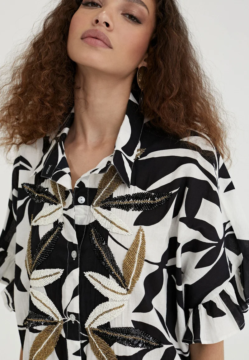 Lola Casademunt Ruffled printed caftan