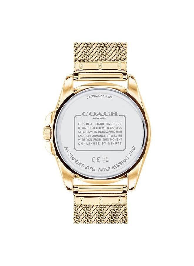 COACH ساعة يد نسائية أنالوج دائرية الشكل من الستانلس ستيل بقطر 36 ملم  - Image 4