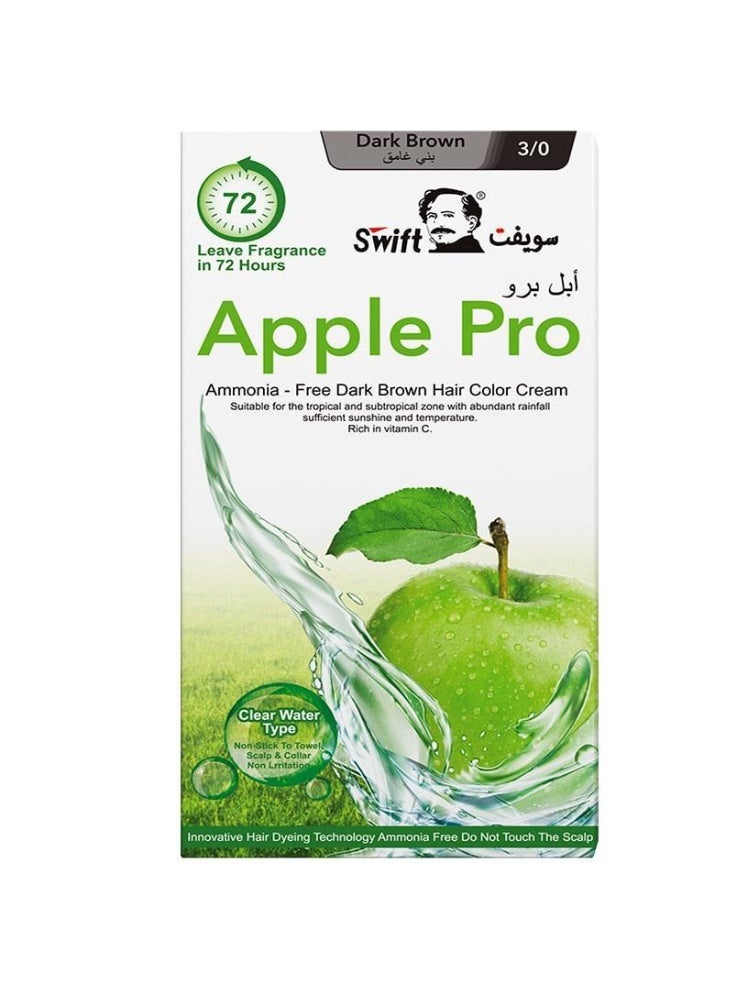 Swift Apple Pro Dark Brown 72/ Ammonia -Free Color Cream - Image 2