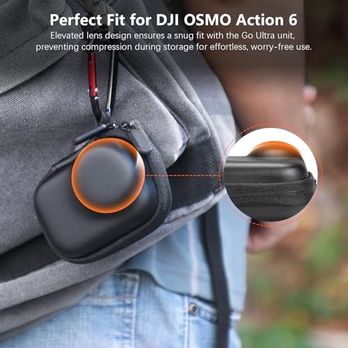 AMAZEAR Carry Case for DJI OSMO Action 6 Accessories, Action6 Portable and Compact Travel Bag Hard Leather Case with Soft Inner for Protection, Organization, and Storage, Black - Image 3
