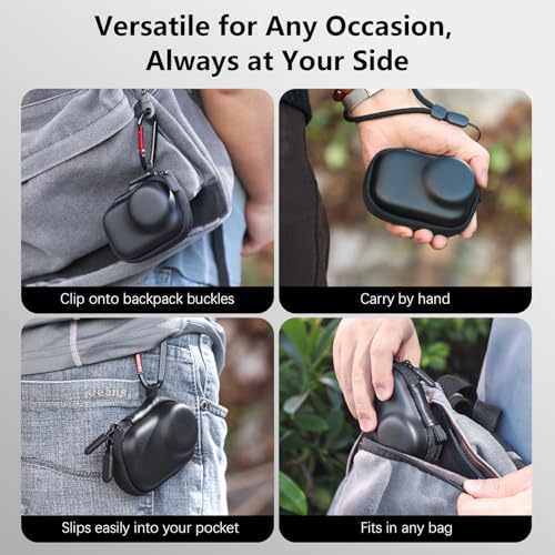 AMAZEAR Carry Case for DJI OSMO Action 6 Accessories, Action6 Portable and Compact Travel Bag Hard Leather Case with Soft Inner for Protection, Organization, and Storage, Black - Image 5