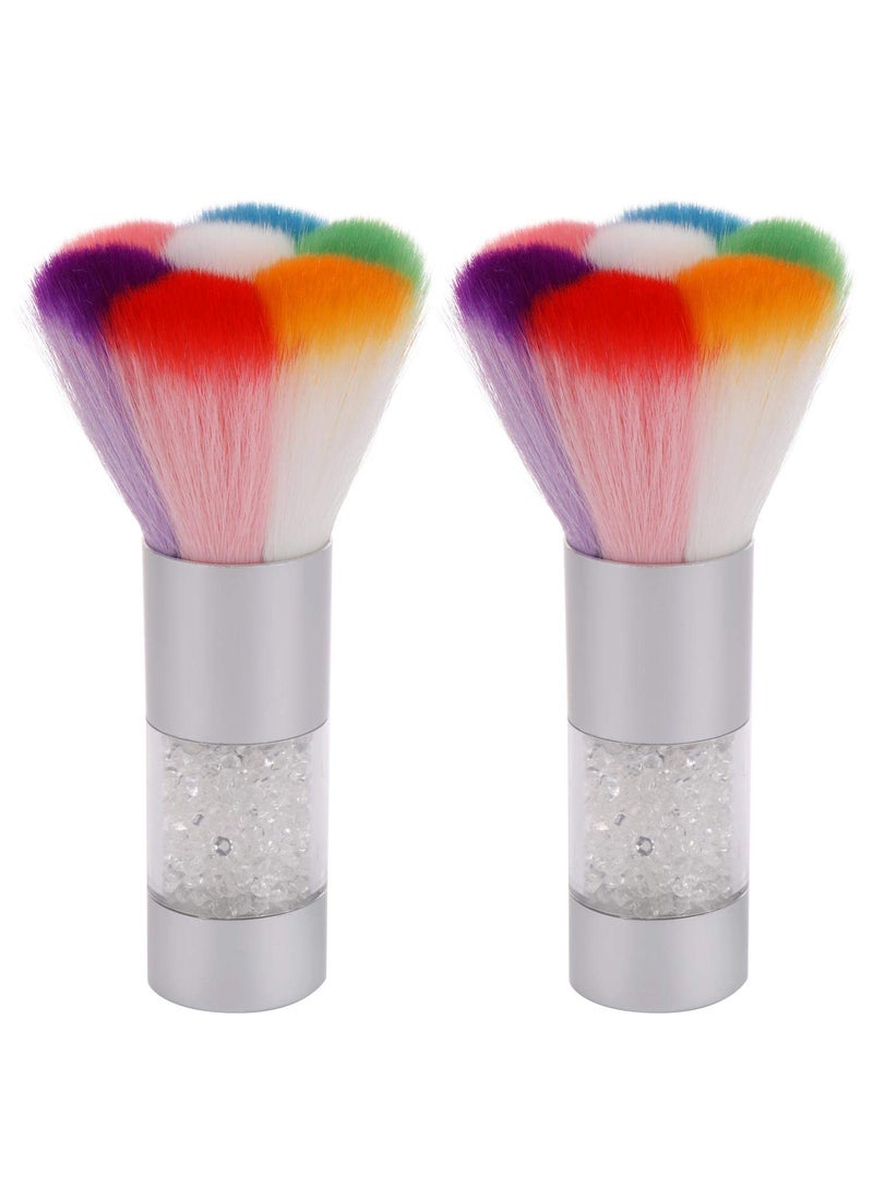 Beauty Max 2 Pcs Nail Art Dust Brush Remover Nail Powder For Acrylic Gel UV Nail 