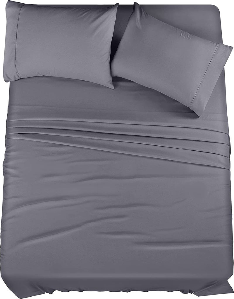 Utopia Bedding King Bed Sheets Set - 4 Piece Bedding - Brushed Microfiber - Shrinkage and Fade Resistant - Easy Care (King, Grey) - Image 1