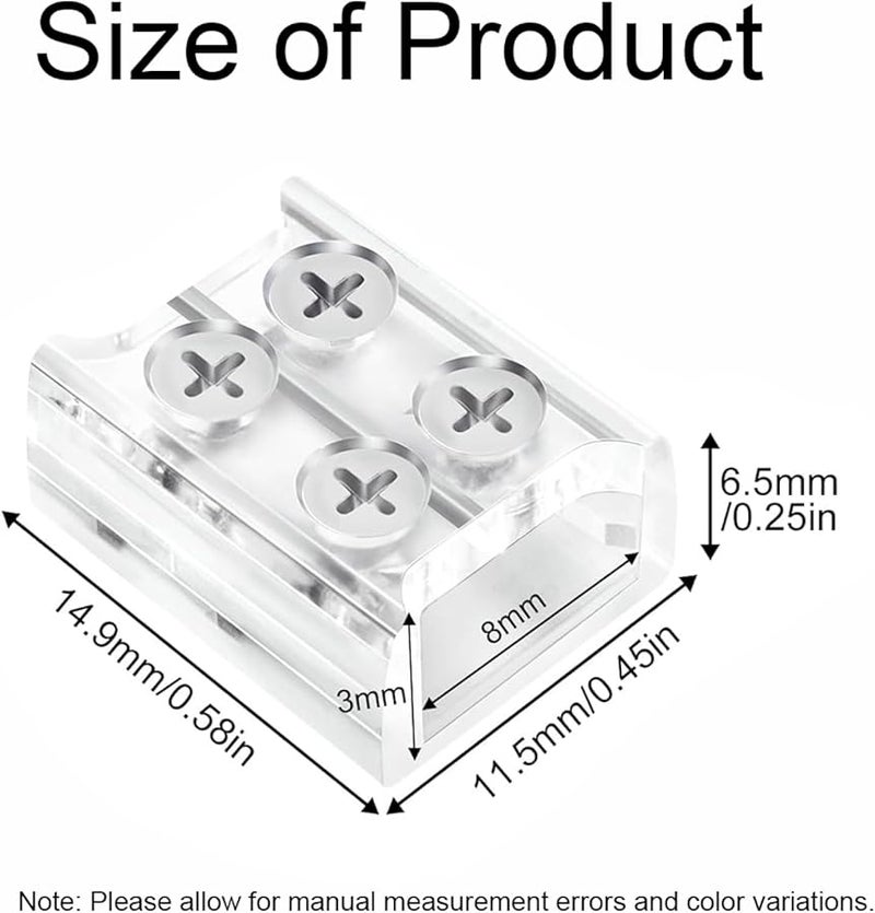 12 Pcs Solderless LED Strip Light Connectors 2 Pin 8mm Strip to Wire for COB SMD Single Color - Image 3