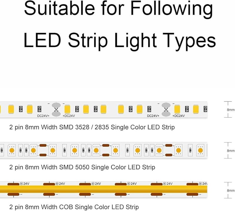 12 Pcs Solderless LED Strip Light Connectors 2 Pin 8mm Strip to Wire for COB SMD Single Color - Image 5