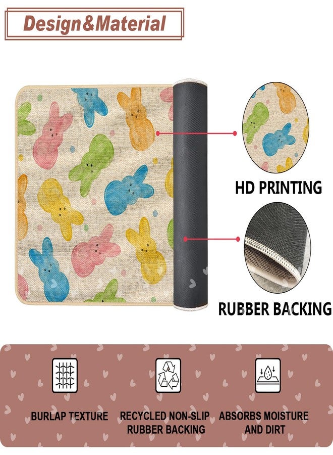 Baccessor Easter Bunny Peeps Door Mat Colorful Cute Rabbit Decorative Front Welcome Doormat 17x29 Inch Indoor Outdoor Door Mats Non Slip Rubber Backing Seasonal Entryway Floor Decoration - Image 5