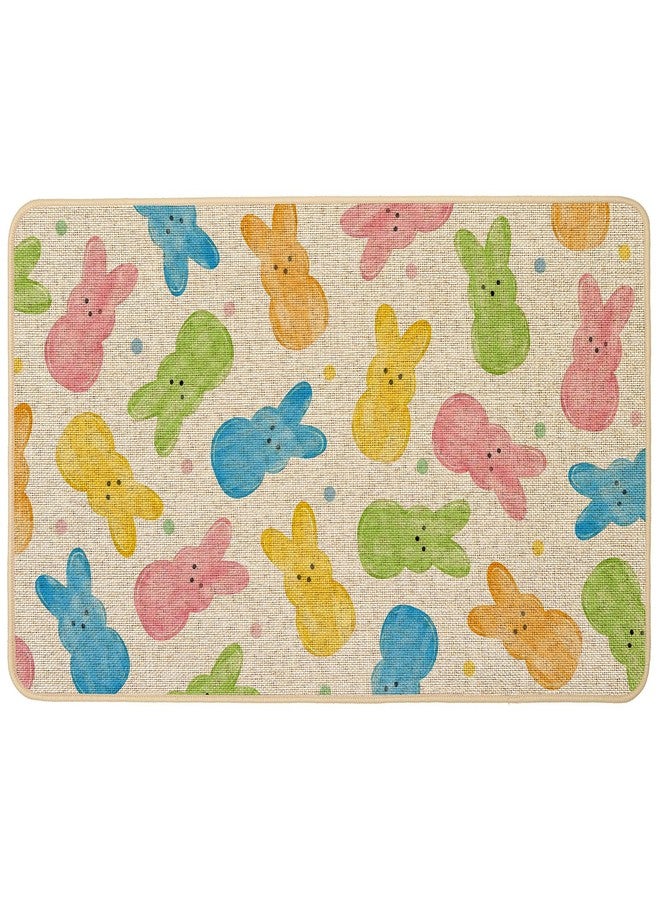 Baccessor Easter Bunny Peeps Door Mat Colorful Cute Rabbit Decorative Front Welcome Doormat 17x29 Inch Indoor Outdoor Door Mats Non Slip Rubber Backing Seasonal Entryway Floor Decoration - Image 1