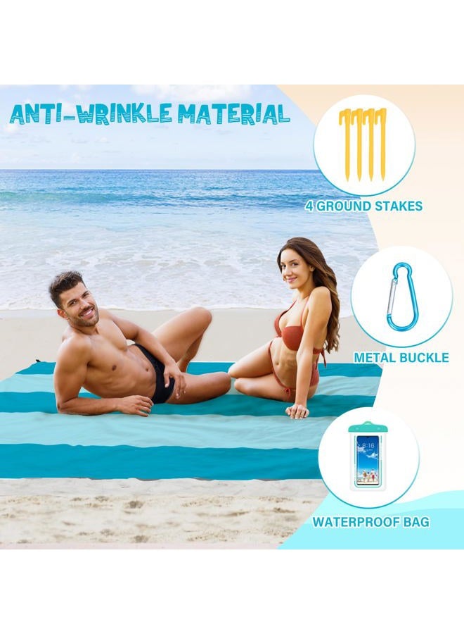 Aroveea Beach Blanket 4-7 Adult Oversized 78″×81 ″Lightweight Waterproof Sandproof Beach Blanket Large Picnic Mat Beach Blanket for Beach Travel Camping Hiking Picnic - Image 3
