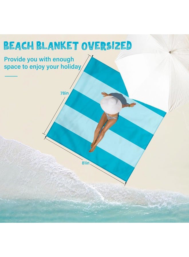 Aroveea Beach Blanket 4-7 Adult Oversized 78″×81 ″Lightweight Waterproof Sandproof Beach Blanket Large Picnic Mat Beach Blanket for Beach Travel Camping Hiking Picnic - Image 2