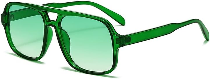 Breaksun Square Aviator Sunglasses for Men Women Fashion Vintage Diamond Cutting Lens Classic Military Pilot Gradient Shades - Image 1