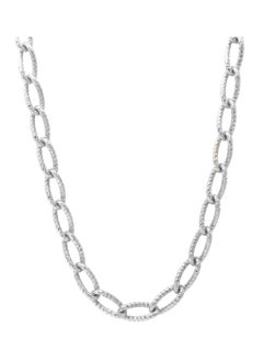 Sterling Silver Link Chain Necklace for Women 18 Inches One Size