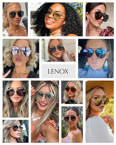 DIFF Lenox Gold + Brown Gradient, Designer Oversized Aviator Sunglasses for Women UV400 Protection - Image 3
