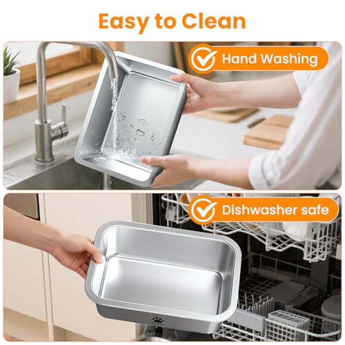 URPOWER 2 Pack 1.25 Gallon Large Dog Water Bowl, Thickened Stainless Steel Dog Water & Food Bowls with Non-Slip Mat, Spill-Proof Metal Pet Bowl Set for Medium, Large, X-Large Dogs, Indoor/Outdoor Use - Image 5