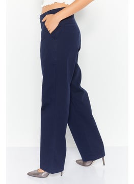 Esprit x Rest and Recreation Women Regular Fit Plain Chino Pants, Navy  - Image 3
