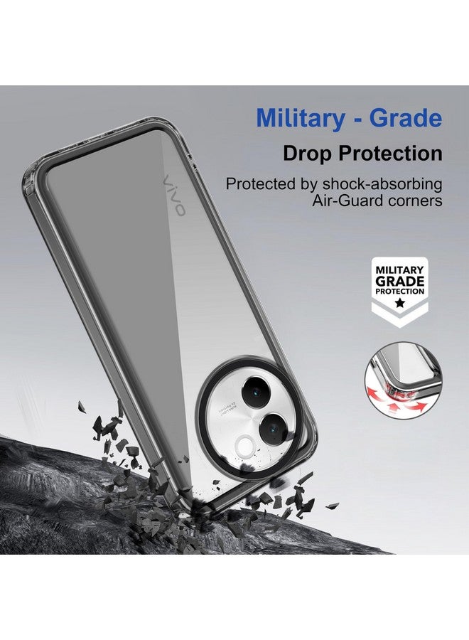 ZAPCASE غطاء خلفي Zapcase لهاتف Vivo V30e 5G | متوافق مع غطاء خلفي Vivo V30e 5G | غطاء مع حماية الكاميرا | (TPU + PC | أسود شفاف) - Image 3