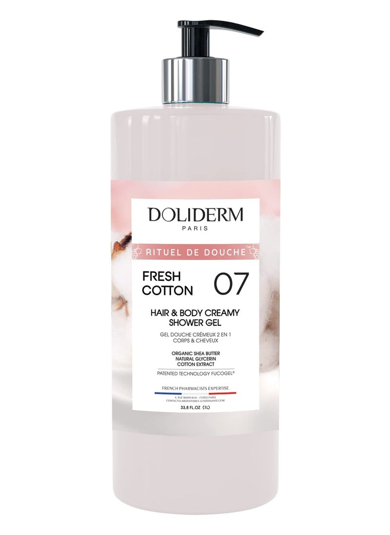 Doliderm - Paris - Creamy Shower Gel, 33.8 Fl Oz (Fresh Cotton) - Image 1