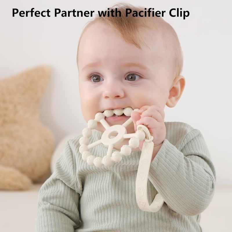 KIDSZONE Silicone Ring Teether for Babies BPA Free Food Grade Easy to Grasp Freezer Dishwasher Safe Teething Relief for Boys Girls 0 6 to 12 Months Assorted color - Image 5