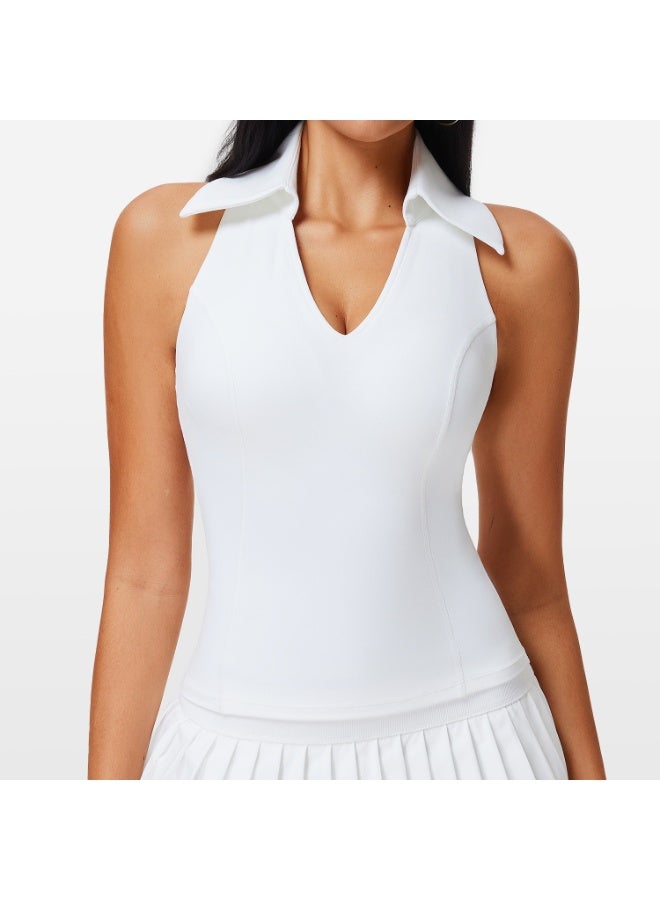Sleeveless Fitness Yoga Shirt Women Slim Fit V-Neckline Gym Running Top Breathable Quick Dry Sportswear Workout Clothes tank top  - Image 1