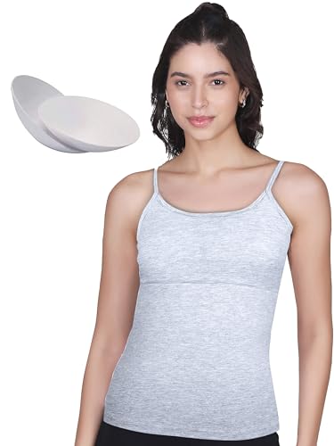DChica Padded Camisole Bra for Women, Sleeveless Undershirts Cami Vest with Adjustable Straps Cotton Camisole Tank Top/Innerwear for Women (Pack of 1) Solid Colors - Image 1