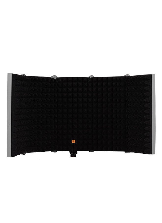 Generic - 5-door Professional Studio Recording Microphone Isolation Shield Folding Pop Filter Microphone Wind Screen with High Density EVA Foam Sound Absorbing Recording Equipment - Image 1