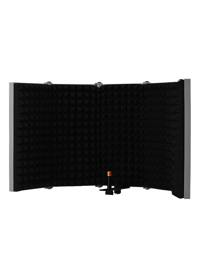 Generic - 5-door Professional Studio Recording Microphone Isolation Shield Folding Pop Filter Microphone Wind Screen with High Density EVA Foam Sound Absorbing Recording Equipment - Image 1