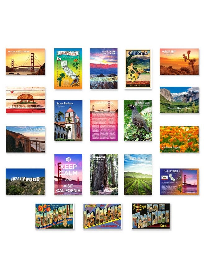 بوست كارد فير مجموعة بطاقات بريدية من كاليفورنيا مكونة من 20 بطاقة بريدية. مجموعة متنوعة من بطاقات كاليفورنيا البريدية تحتوي على 20 بطاقة بريدية مختلفة. صُنعت في الولايات المتحدة الأمريكية. - Image 1