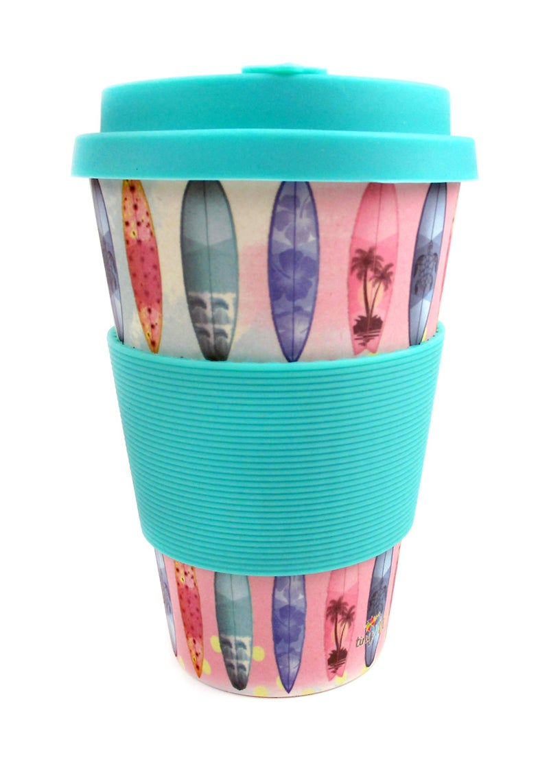 TINYMILLS Eco-Friendly Reusable Plant Fiber Travel Mug with Sunset Surfboards Design Stocking Stuffers Party Prizes Teacher Gift Graduation Gift - Image 2