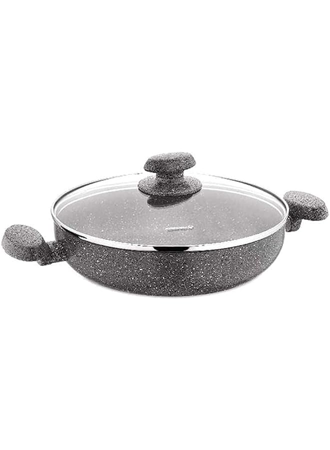 Korkmaz Mia Granite Short Pot Gray 28 x 6.5 cm A2810 - Image 1