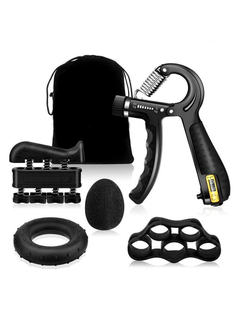 5pcs Set Hand Gripper Gym Fitness Hand Grip Ball Kit Power Finger Forearm Wrist Exerciser Strength Trainer for Muscle Recovery Workout Home Office Exercise Equipment - Image 1