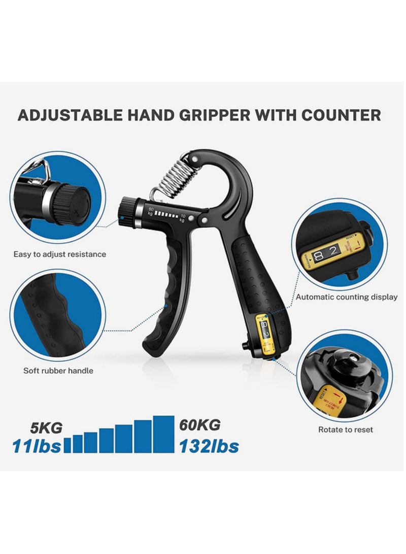 5pcs Set Hand Gripper Gym Fitness Hand Grip Ball Kit Power Finger Forearm Wrist Exerciser Strength Trainer for Muscle Recovery Workout Home Office Exercise Equipment - Image 2