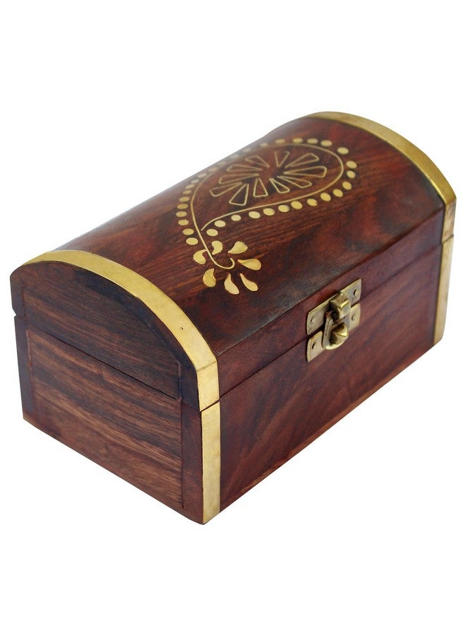 ITOS365 Handmade Wooden Jewellery Box for Women Jewel Organizer Gift Items - 6 inches - Image 1
