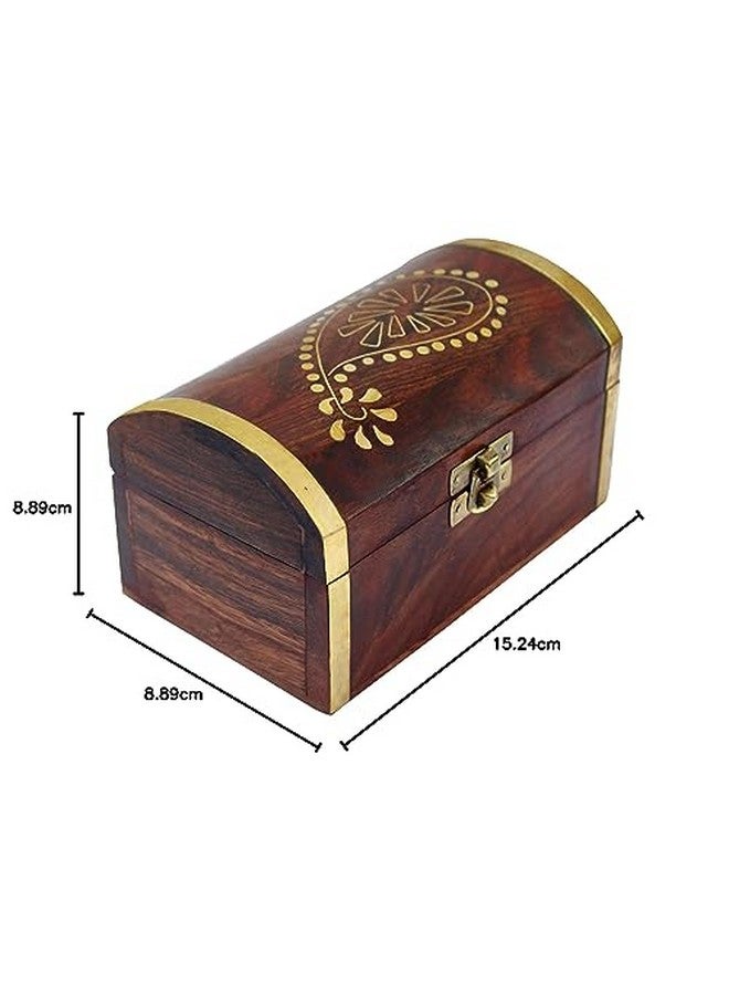 ITOS365 Handmade Wooden Jewellery Box for Women Jewel Organizer Gift Items - 6 inches - Image 5