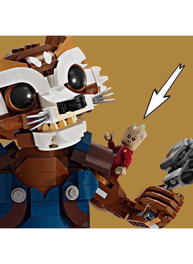 LEGO - 76282 مارفل روكيت وبيبي غروت، لعبة قابلة للبناء من استوديوهات مارفل لفرقة الحراس من المجرة للأطفال، هدية للعب الدور متحركة للأولاد والبنات من عمر 10 سنوات فما فوق (566 قطعة) - Image 1