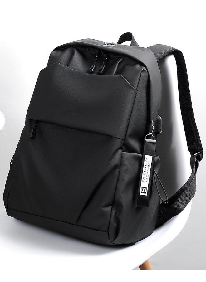 Generic - Backpack Business Travel Laptop Bag USB Charging Large Capacity School Bag - Black - Image 1