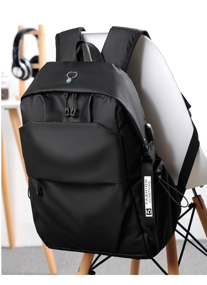 Generic - Backpack Business Travel Laptop Bag USB Charging Large Capacity School Bag - Black - Image 1