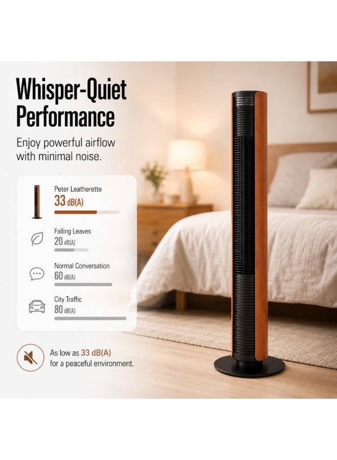 StadlerForm Stadler Form Swiss Design Tower Fan Peter with Remote Control and Easy Touch Panel Swing Mode with 3 Speed Levels Timer and Swivel Function Slim Design Leather 2 Years Warranty plus Local Support - Image 5