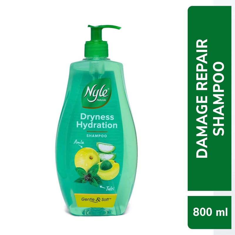 Nyle Naturals Dryness Hydration Shampoo with Tulsi Amla and Aloe Vera Gentle Soft Shampoo pH Balanced and Paraben Free For Men Women 800ml - Image 2